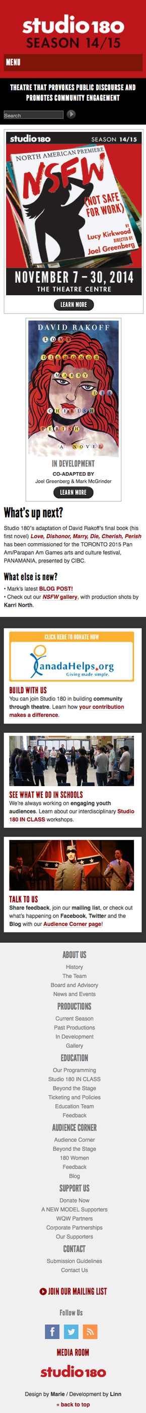 Studio 180 Theatre mobile