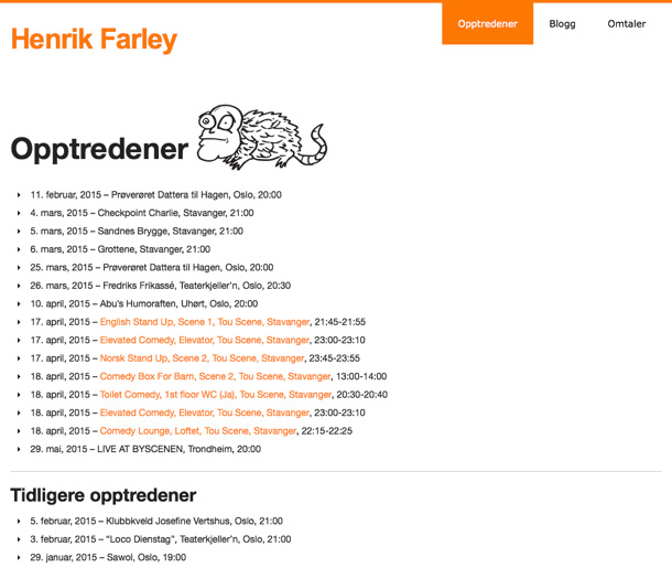 Appearances page