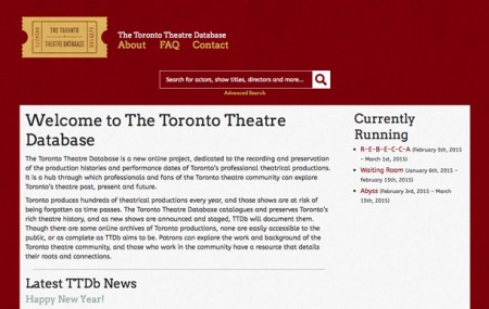 Toronto Theatre Database
